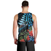 Tui Bird Kakabeak New Zealand Men Tank Top Clianthus Galaxy Maori Koru Pattern