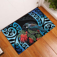 Tui Bird Kakabeak New Zealand Rubber Doormat Clianthus Galaxy Maori Koru Pattern LT22 - Polynesian Pride