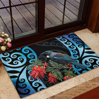 Tui Bird Kakabeak New Zealand Rubber Doormat Clianthus Galaxy Maori Koru Pattern LT22 - Polynesian Pride