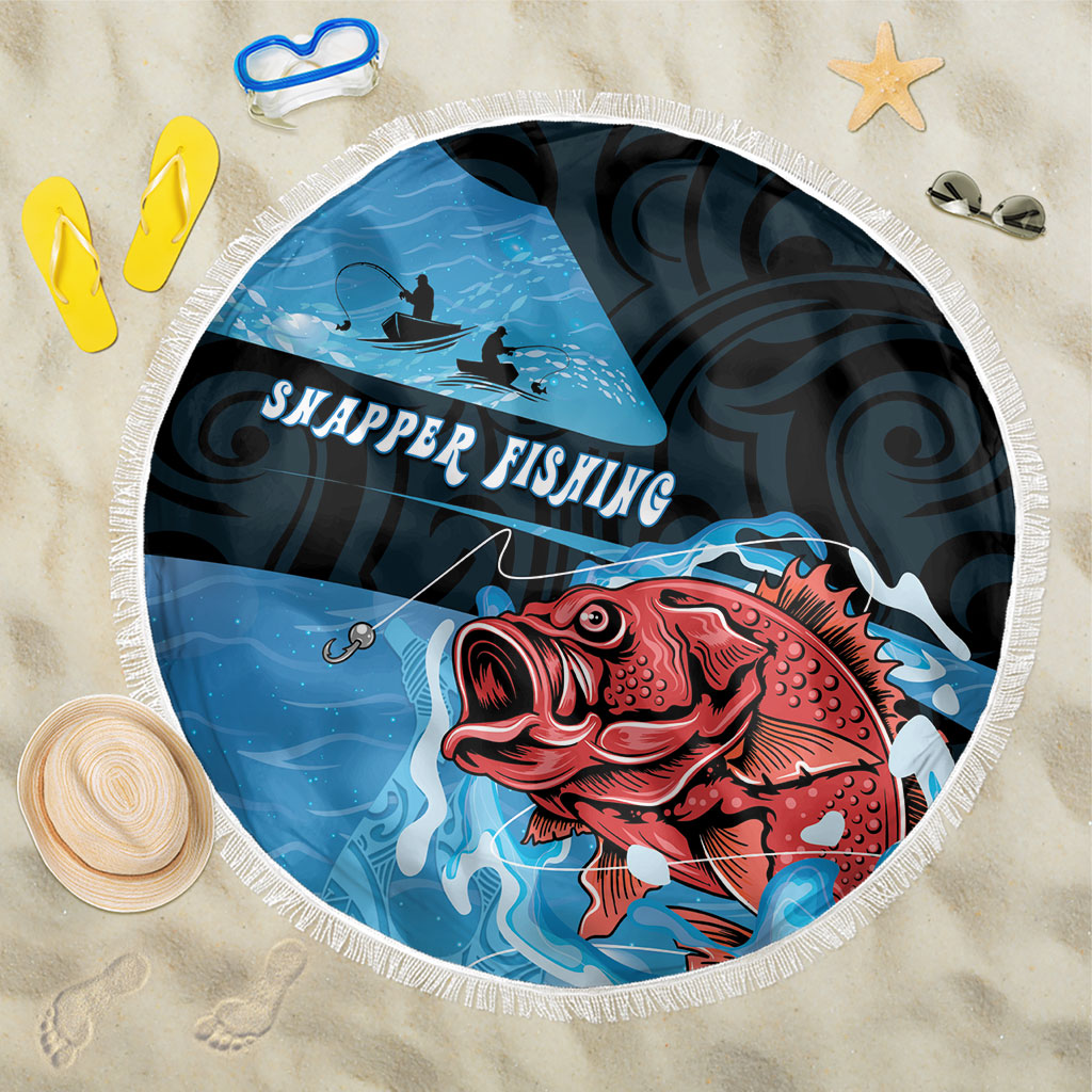 Snapper Fishing New Zealand Beach Blanket Tamure Fish Hook Maori Pattern