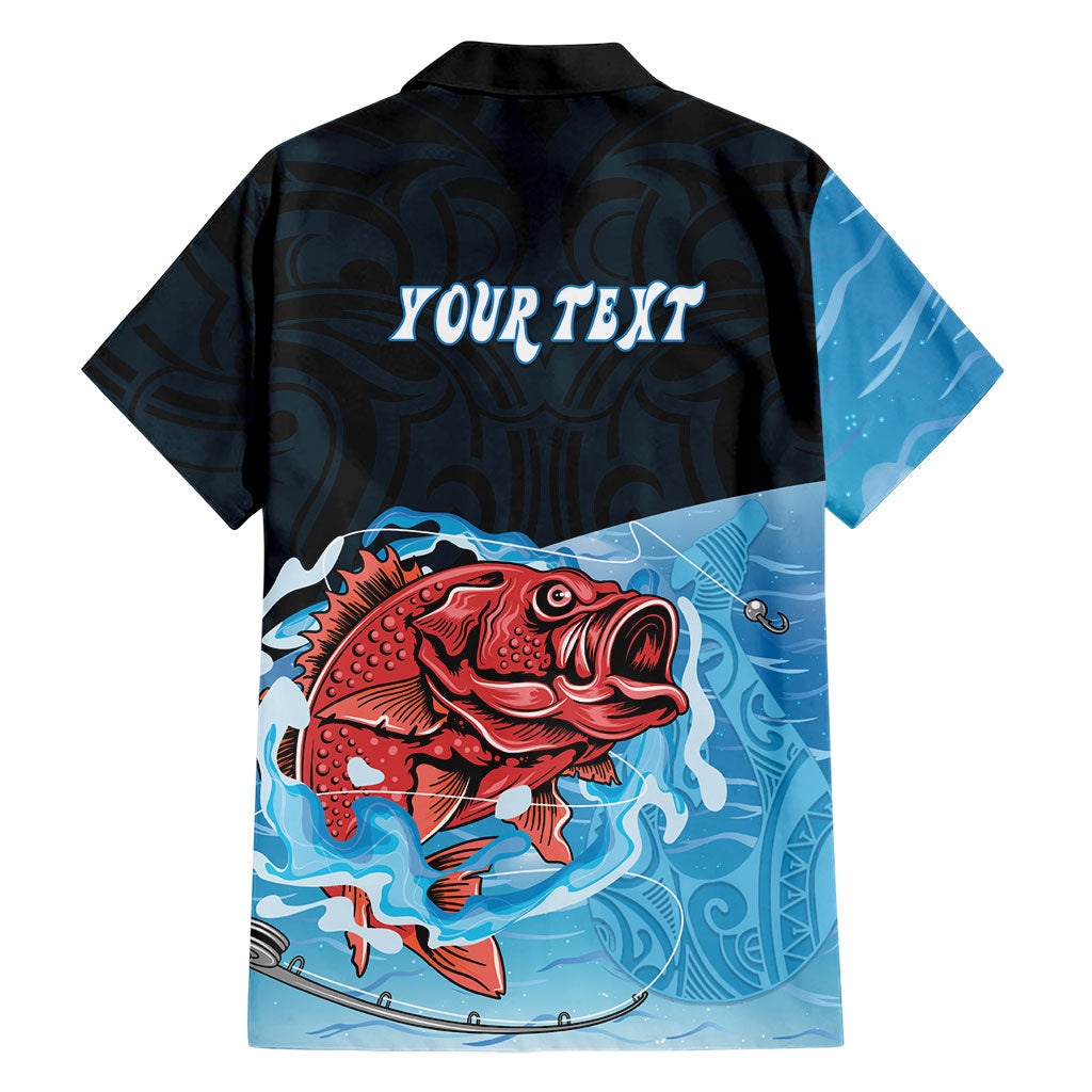 Personalised Snapper Fishing New Zealand Family Matching Puletasi and Hawaiian Shirt Tamure Fish Hook Maori Pattern LT22 - Polynesian Pride