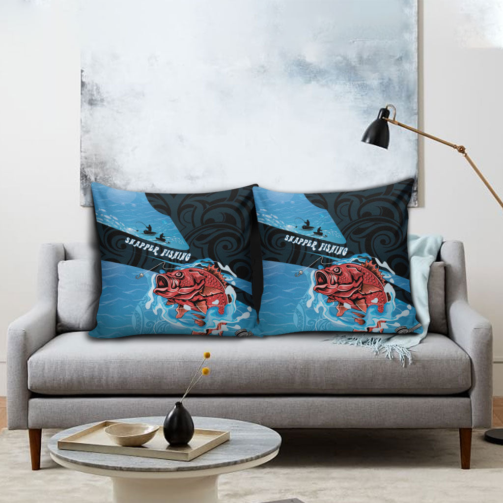 Snapper Fishing New Zealand Pillow Cover Tamure Fish Hook Maori Pattern LT22 - Polynesian Pride