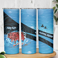 Personalised Snapper Fishing New Zealand Skinny Tumbler Tamure Fish Hook Maori Pattern