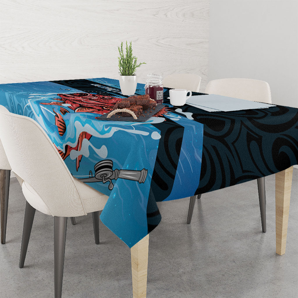 Snapper Fishing New Zealand Tablecloth Tamure Fish Hook Maori Pattern LT22 - Polynesian Pride