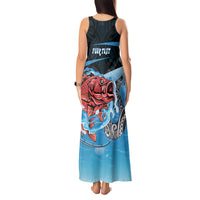 Personalised Snapper Fishing New Zealand Tank Maxi Dress Tamure Fish Hook Maori Pattern LT22 - Polynesian Pride