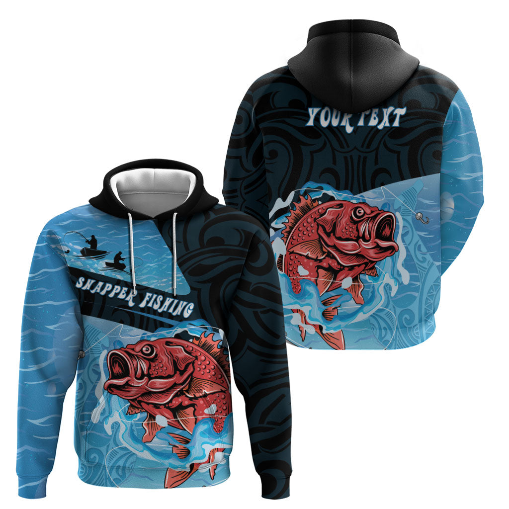 Personalised Snapper Fishing New Zealand Zip Hoodie Tamure Fish Hook Maori Pattern LT22 - Polynesian Pride