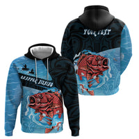 Personalised Snapper Fishing New Zealand Zip Hoodie Tamure Fish Hook Maori Pattern LT22 - Polynesian Pride