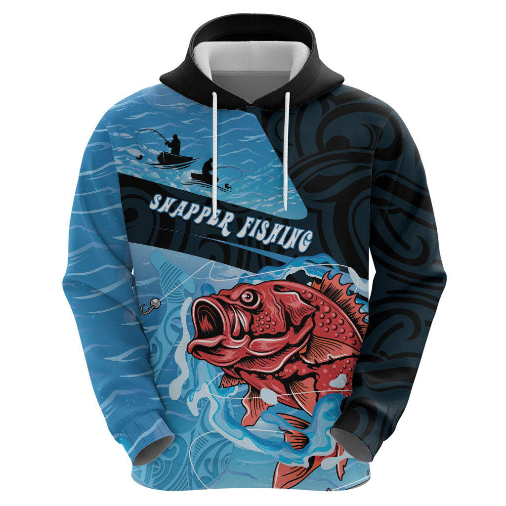 Personalised Snapper Fishing New Zealand Zip Hoodie Tamure Fish Hook Maori Pattern LT22 - Polynesian Pride