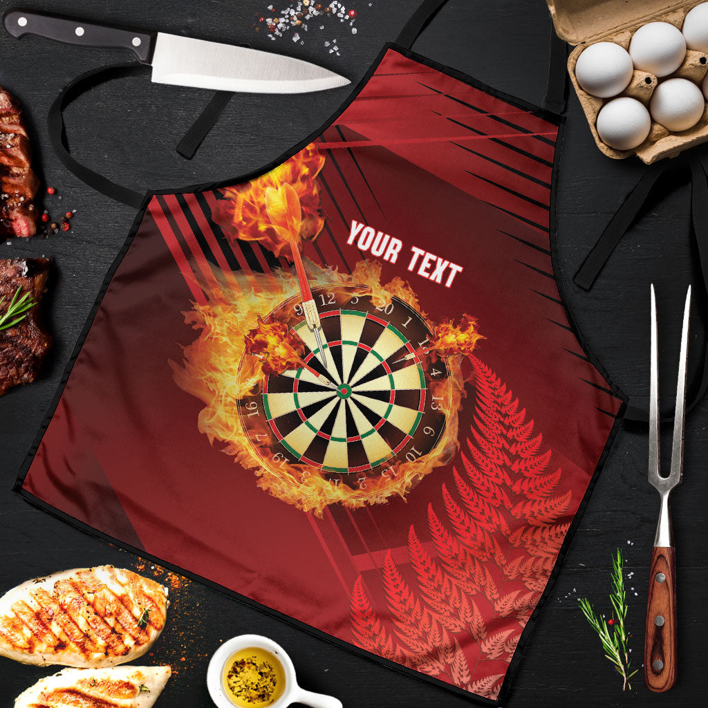 Personalised Darts New Zealand Apron Silver Fern Red Color