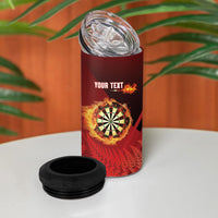 Personalised Darts New Zealand 4 in 1 Can Cooler Tumbler Silver Fern Red Color LT22 - Polynesian Pride