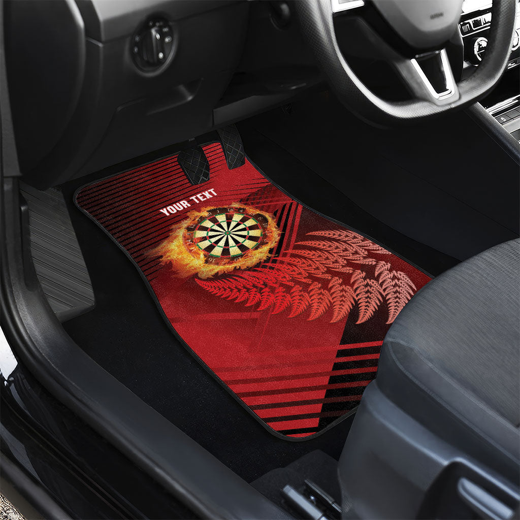 Personalised Darts New Zealand Car Mats Silver Fern Red Color