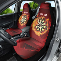 Personalised Darts New Zealand Car Seat Cover Silver Fern Red Color LT22 - Polynesian Pride