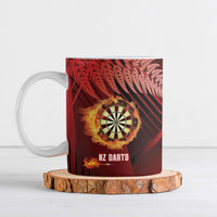 Personalised Darts New Zealand Ceramic Mug Silver Fern Red Color
