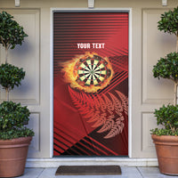Personalised Darts New Zealand Door Cover Silver Fern Red Color LT22 Red - Polynesian Pride