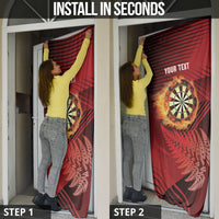 Personalised Darts New Zealand Door Cover Silver Fern Red Color LT22 - Polynesian Pride
