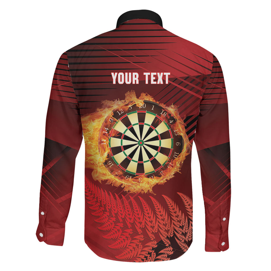 Personalised Darts New Zealand Family Matching Off Shoulder Maxi Dress and Hawaiian Shirt Silver Fern Red Color LT22 - Polynesian Pride