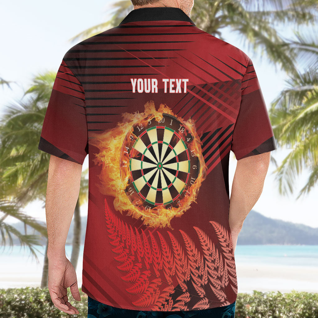Personalised Darts New Zealand Hawaiian Shirt Silver Fern Red Color LT22 - Polynesian Pride