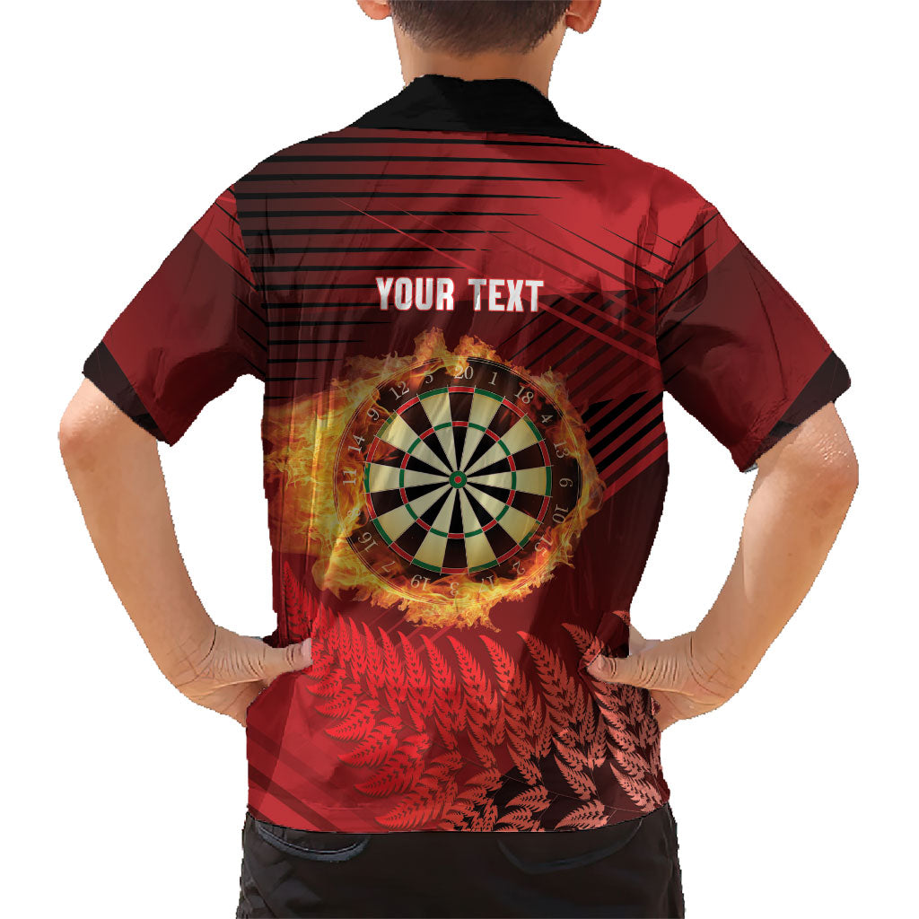 Personalised Darts New Zealand Hawaiian Shirt Silver Fern Red Color LT22 - Polynesian Pride