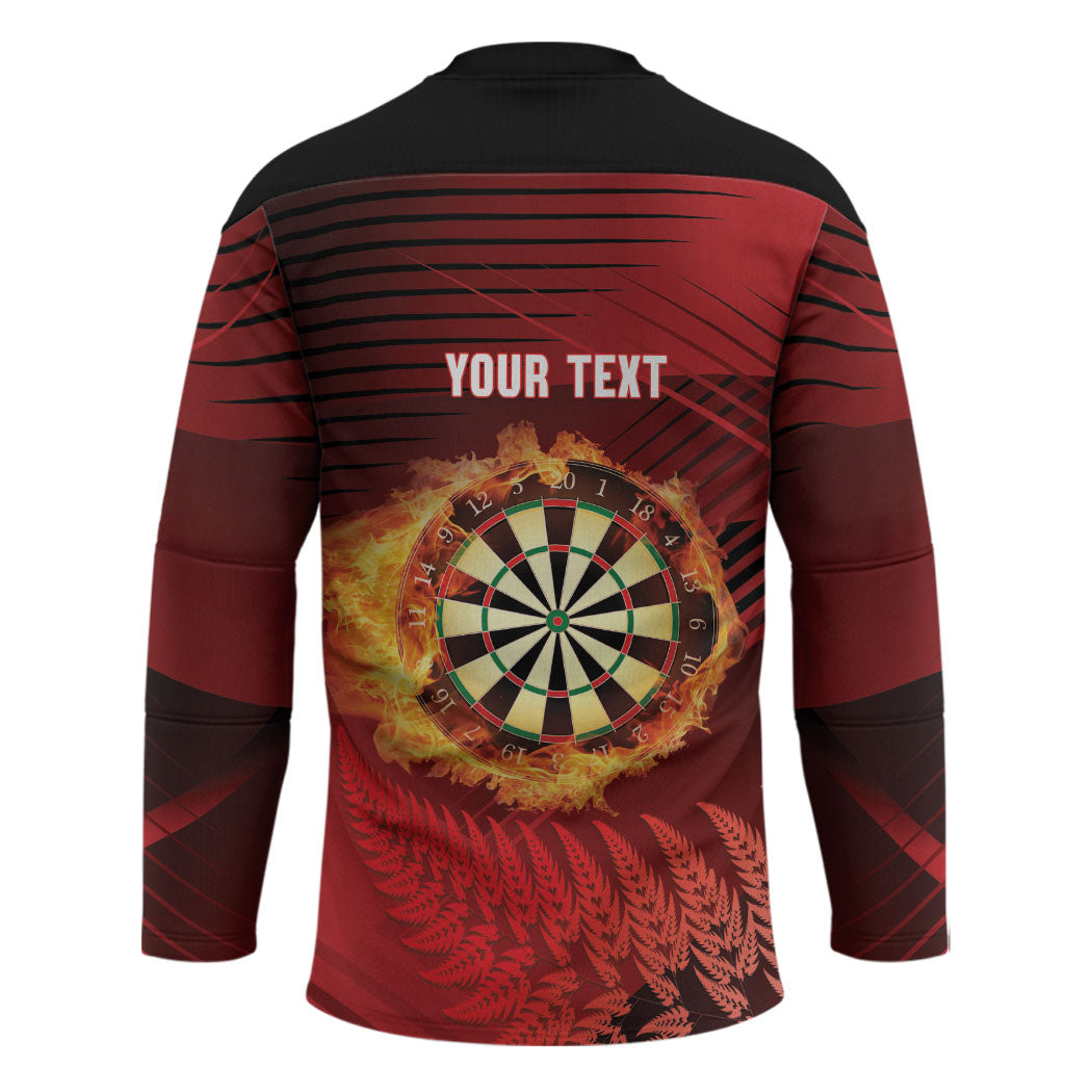 Personalised Darts New Zealand Hockey Jersey Silver Fern Red Color LT22 - Polynesian Pride