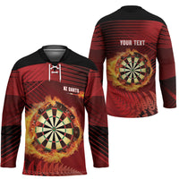 Personalised Darts New Zealand Hockey Jersey Silver Fern Red Color LT22 - Polynesian Pride