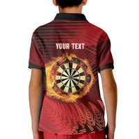 Personalised Darts New Zealand Kid Polo Shirt Silver Fern Red Color LT22 - Polynesian Pride