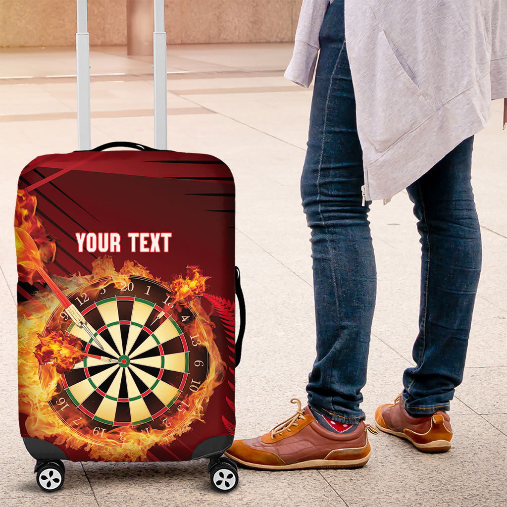 Personalised Darts New Zealand Luggage Cover Silver Fern Red Color LT22 Red - Polynesian Pride