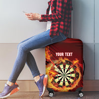 Personalised Darts New Zealand Luggage Cover Silver Fern Red Color LT22 - Polynesian Pride