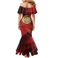 Personalised Darts New Zealand Mermaid Dress Silver Fern Red Color LT22 - Polynesian Pride