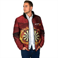 Personalised Darts New Zealand Padded Jacket Silver Fern Red Color