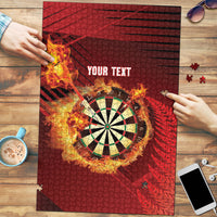 Personalised Darts New Zealand Puzzle Silver Fern Red Color