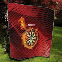 Personalised Darts New Zealand Quilt Silver Fern Red Color
