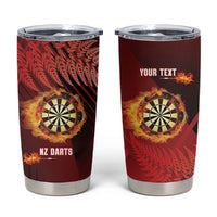 Personalised Darts New Zealand Tumbler Cup Silver Fern Red Color