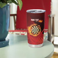 Personalised Darts New Zealand Tumbler Cup Silver Fern Red Color