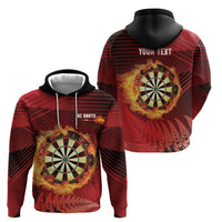 Personalised Darts New Zealand Zip Hoodie Silver Fern Red Color LT22 - Polynesian Pride