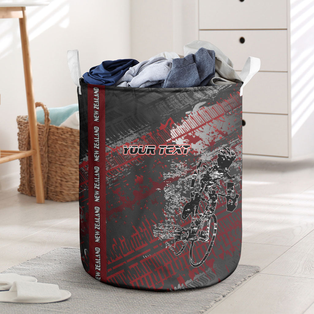 Personalised Cycling New Zealand Laundry Basket Aotearoa Pride Sportswear LT22 Red - Polynesian Pride