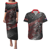 Personalised Cycling New Zealand Couples Matching Puletasi and Hawaiian Shirt Aotearoa Pride Sportswear
