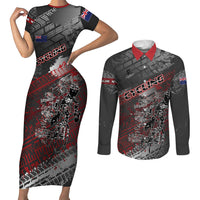 Personalised Cycling New Zealand Couples Matching Short Sleeve Bodycon Dress and Long Sleeve Button Shirt Aotearoa Pride Sportswear