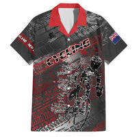 Personalised Cycling New Zealand Family Matching Off The Shoulder Long Sleeve Dress and Hawaiian Shirt Aotearoa Pride Sportswear LT22 Dad's Shirt - Short Sleeve Red - Polynesian Pride