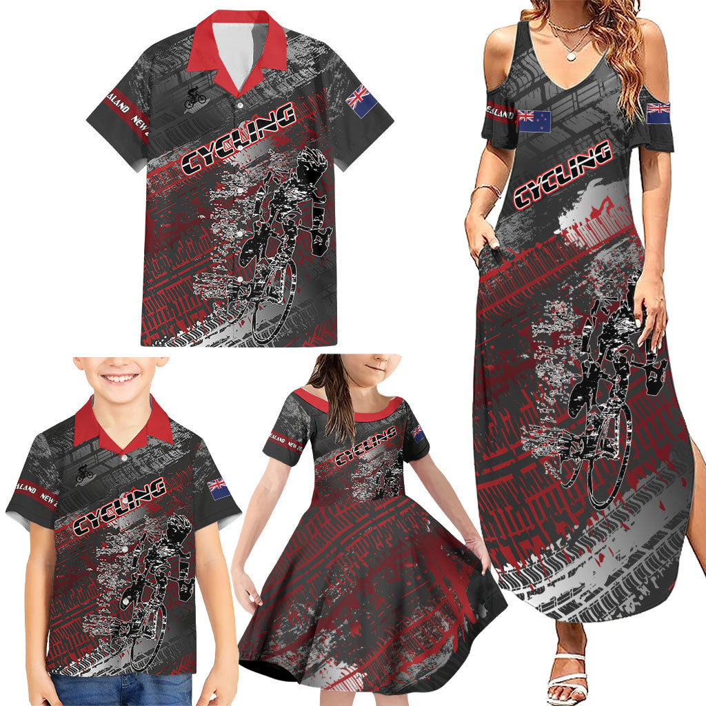 Personalised Cycling New Zealand Family Matching Summer Maxi Dress and Hawaiian Shirt Aotearoa Pride Sportswear LT22 - Polynesian Pride