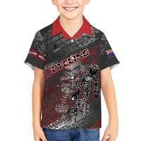 Personalised Cycling New Zealand Kid Hawaiian Shirt Aotearoa Pride Sportswear LT22 Kid Red - Polynesian Pride