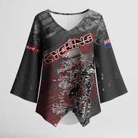 Personalised Cycling New Zealand Kimono Sleeve Blouse Aotearoa Pride Sportswear LT22 Female Red - Polynesian Pride