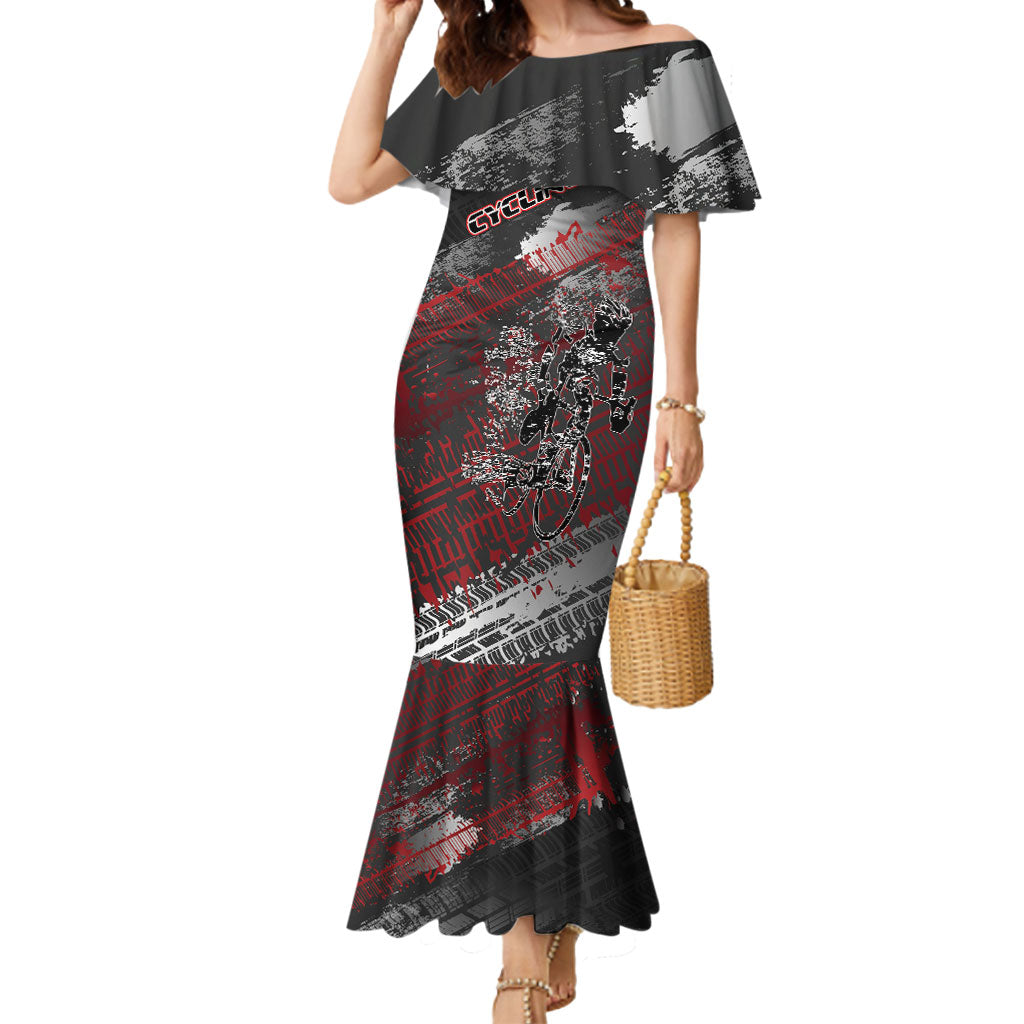 Personalised Cycling New Zealand Mermaid Dress Aotearoa Pride Sportswear LT22 Women Red - Polynesian Pride