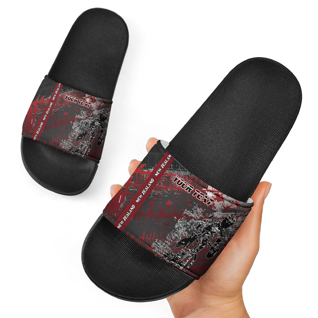 Personalised Cycling New Zealand Slide Sandals Aotearoa Pride Sportswear