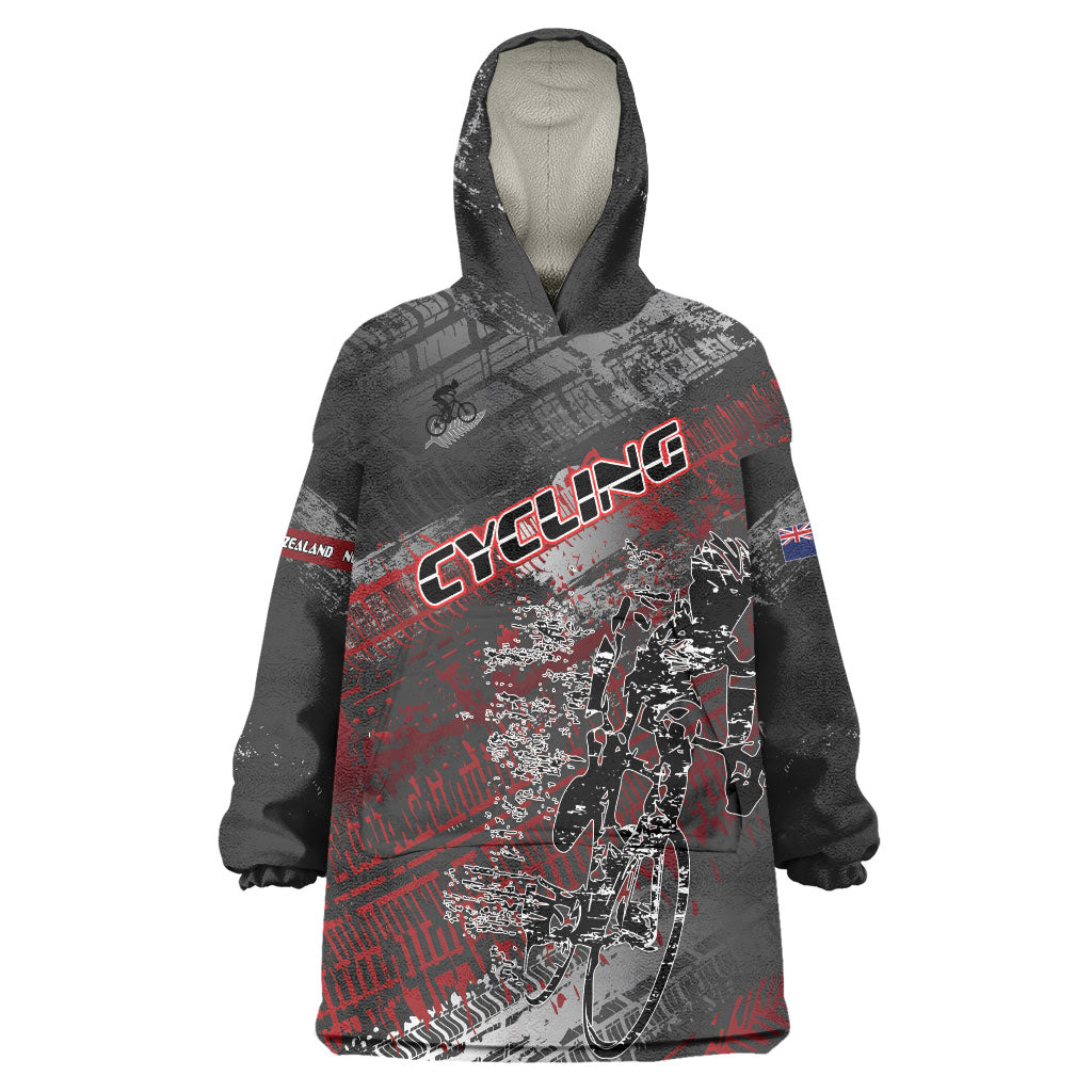 Personalised Cycling New Zealand Wearable Blanket Hoodie Aotearoa Pride Sportswear LT22 One Size Red - Polynesian Pride