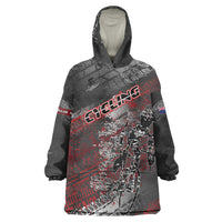 Personalised Cycling New Zealand Wearable Blanket Hoodie Aotearoa Pride Sportswear LT22 One Size Red - Polynesian Pride