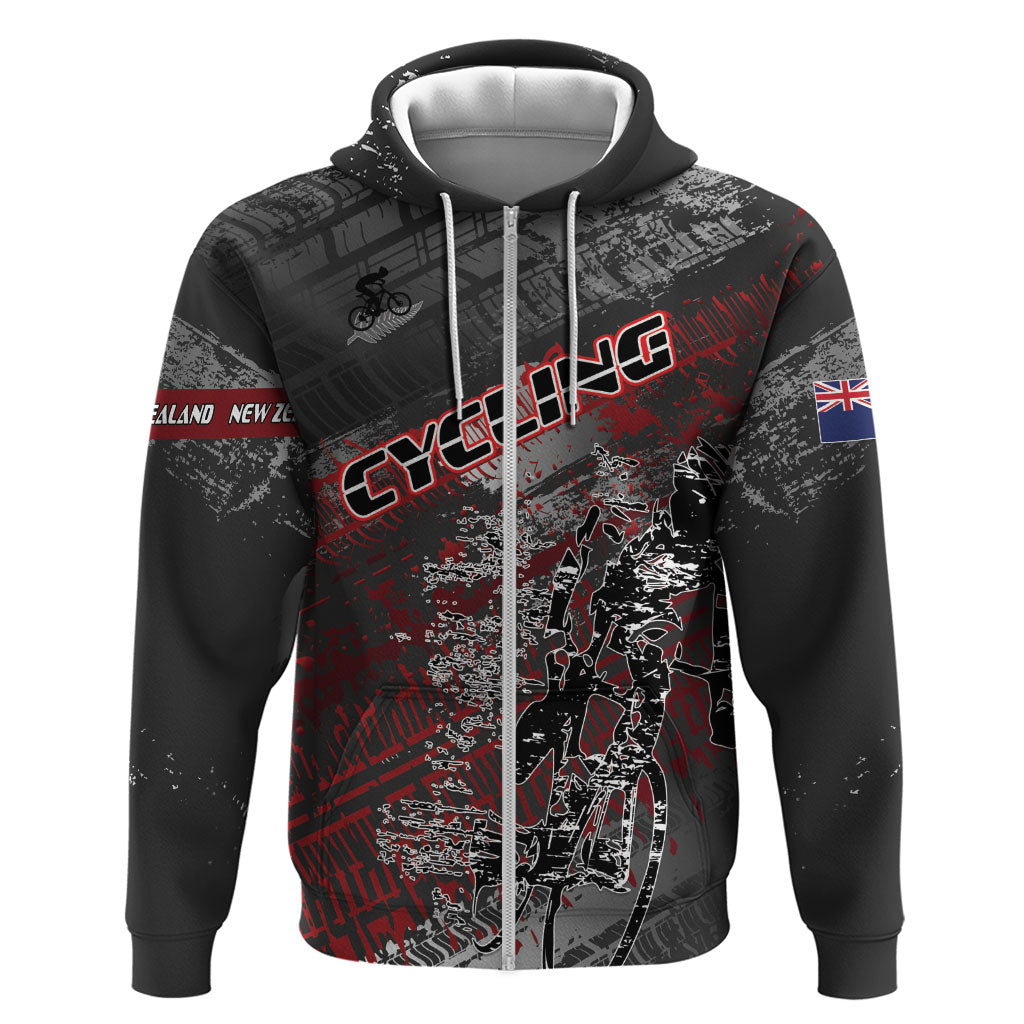 Personalised Cycling New Zealand Zip Hoodie Aotearoa Pride Sportswear