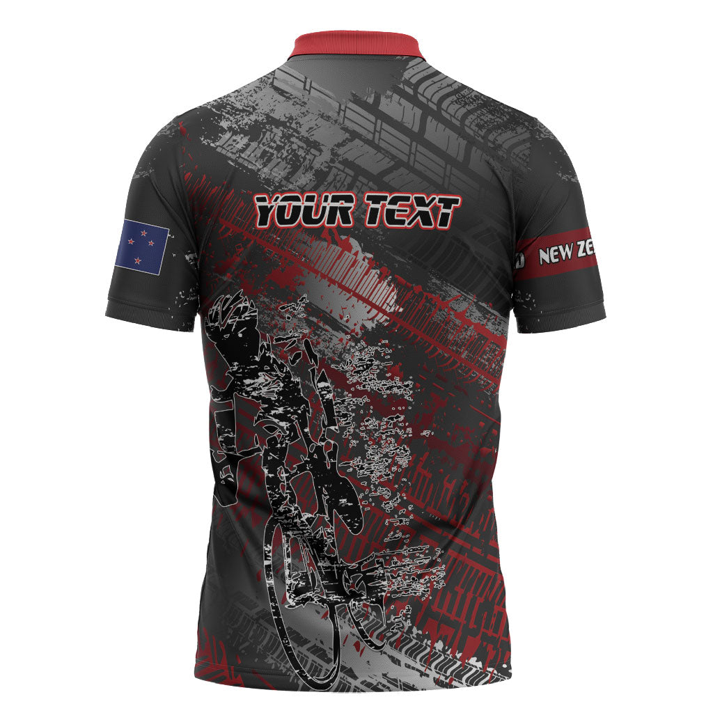 Personalised Cycling New Zealand Zipper Polo Shirt Aotearoa Pride Sportswear LT22 - Polynesian Pride