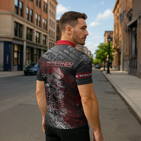 Personalised Cycling New Zealand Zipper Polo Shirt Aotearoa Pride Sportswear LT22 - Polynesian Pride