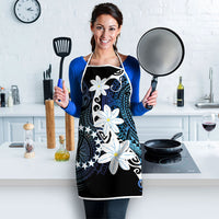 Cook Islands Maori Language Week Apron Tiare Maori Kuki Airani Blue Pattern
