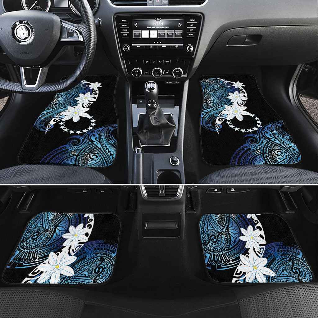Cook Islands Maori Language Week Car Mats Tiare Maori Kuki Airani Blue Pattern